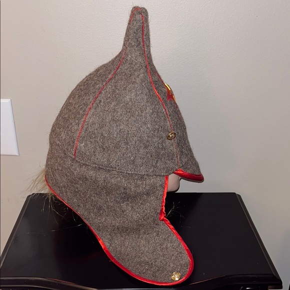 VINTAGE BOLSHEVIK SOVIET RED ARMY WOOL MARCHING HAT MENS LG - Picture 2 of 6